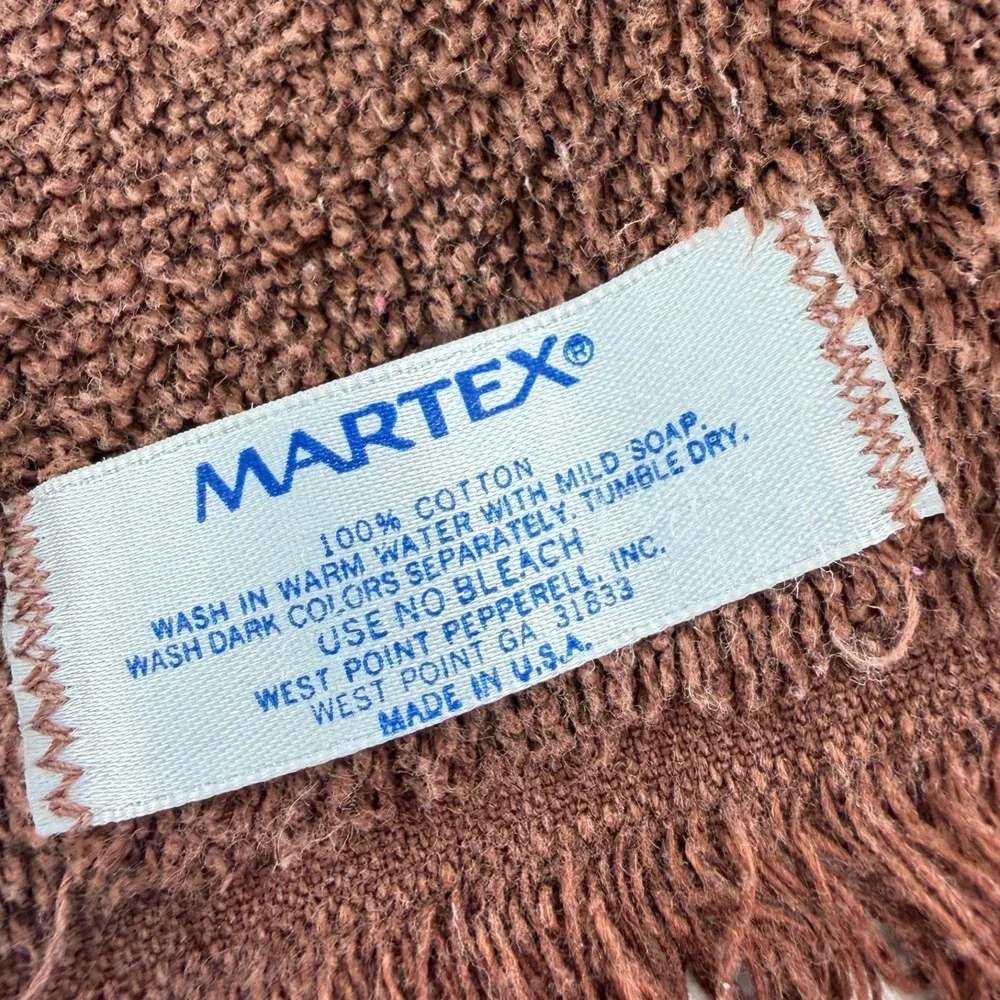 Vintage Martex Cannon Lace Trim Towel Set 5pc Pink Brown Cotton Cottage Coquette